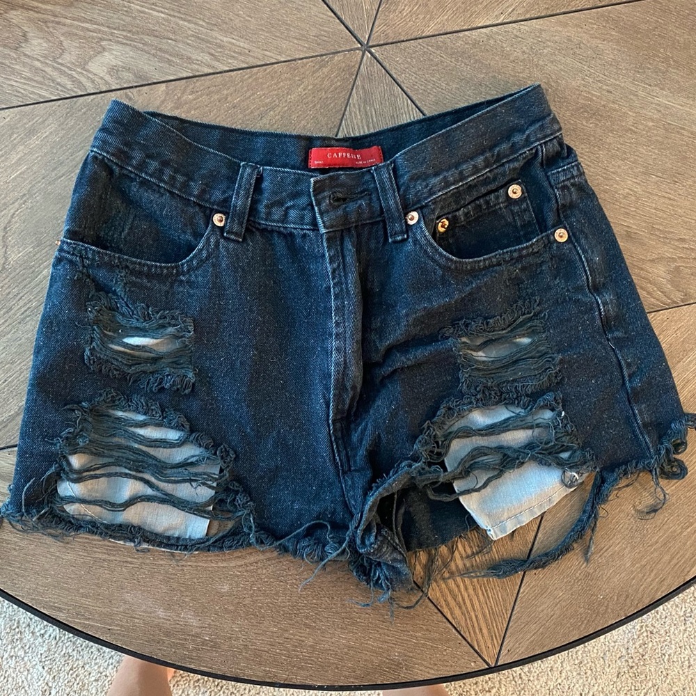 High waisted black shorts